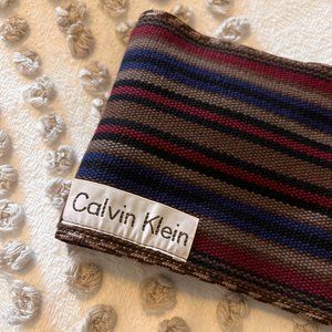 VINTAGE! Calvin Klein striped canvas obi-style tie belt